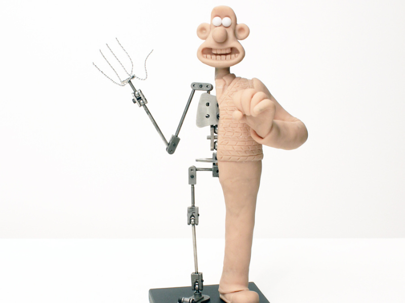 Wallace and Gromit armature, cut through wallace armature